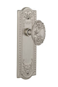 Nostalgic Warehouse 705189 Meadows Plate Single Dummy Victorian Door Knob, Satin Nickel