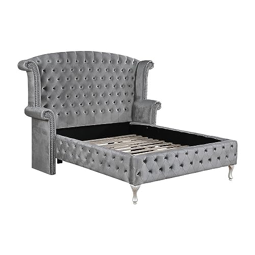Deanna Tufted Upholstered Bed Grey, Eastern King C262086