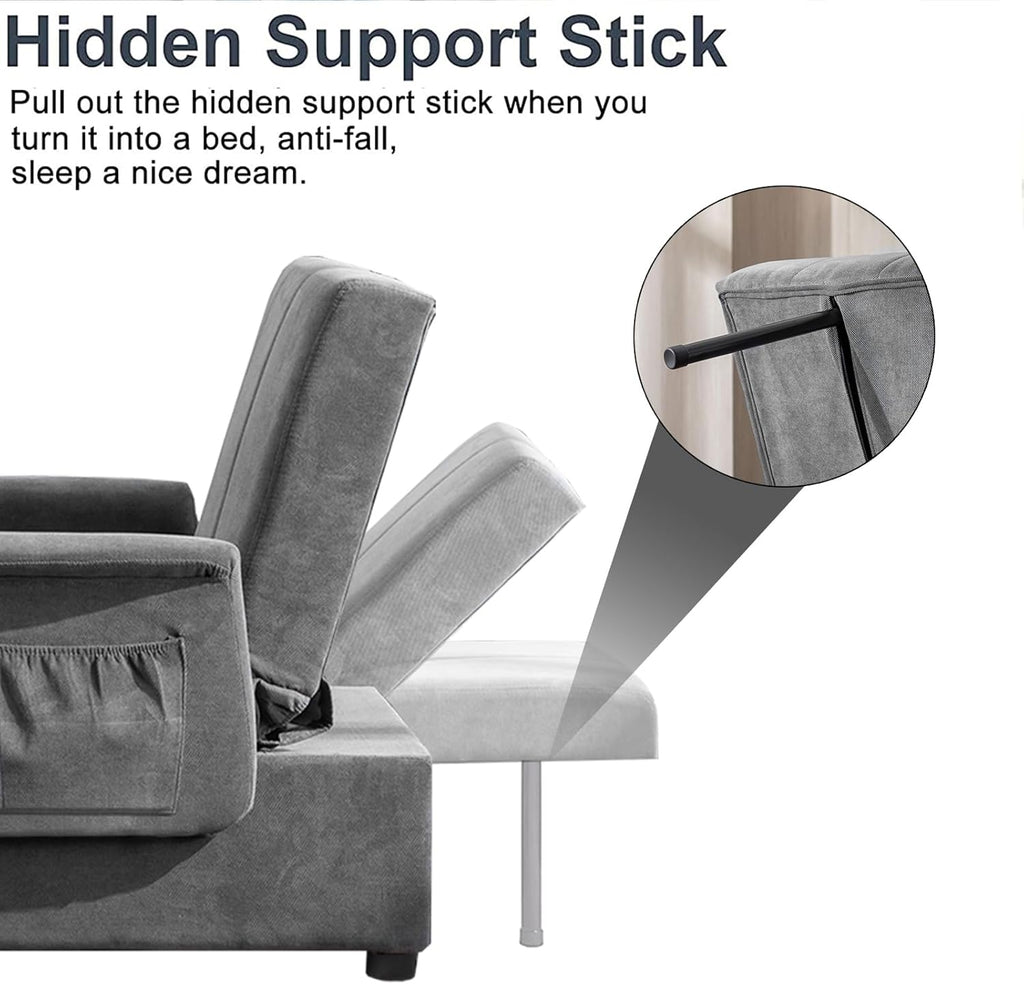 BINGTOO 3 in 1 Folding Sofa Bed Chair with Ottoman Q4673