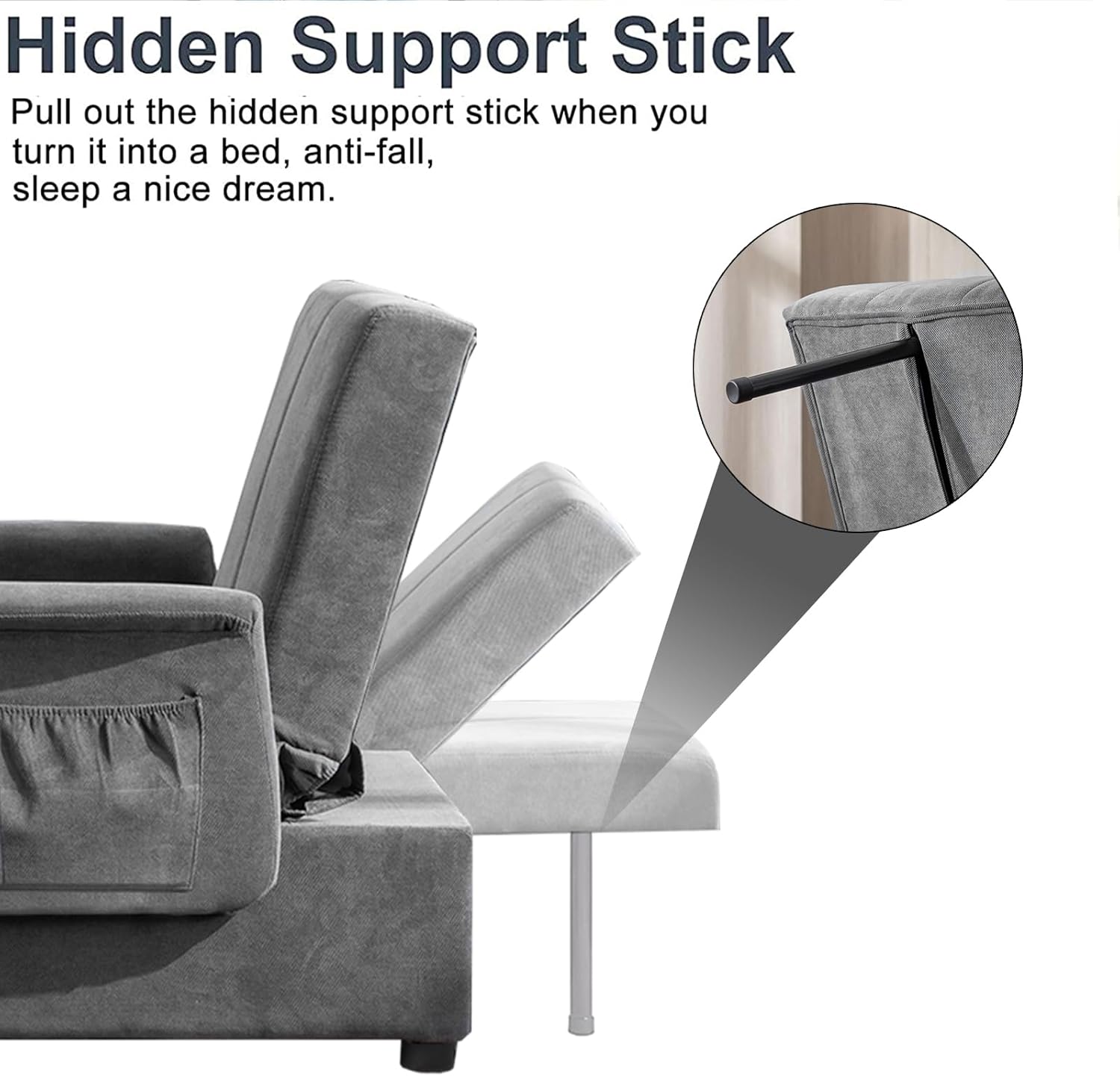BINGTOO 3 in 1 Folding Sofa Bed Chair with Ottoman Q4673