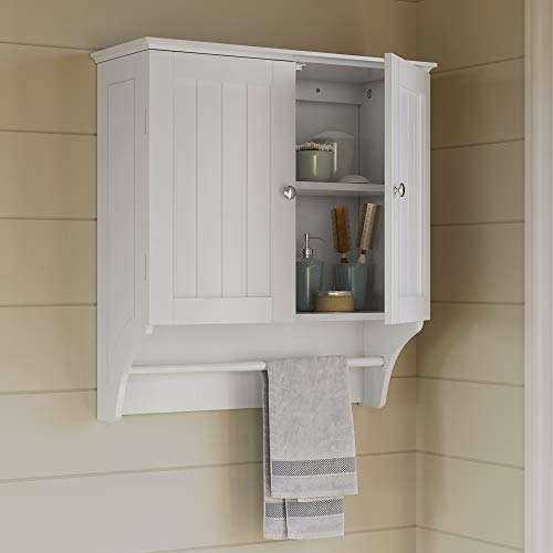 RiverRidge Ashland Bathroom Freestanding Storage Cabinet with 3 Open Shelves and Drawer D935