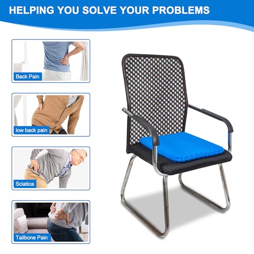 Large Cooling Gel Seat Cushion with Non-Slip Cover for Office, Car, and Desk A397244