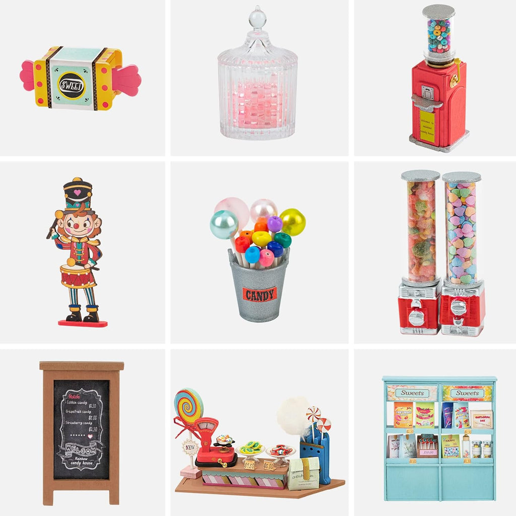 Rolife Dollhouse DIY Miniature Kit 1/24 Scale Candy House with LED A6001