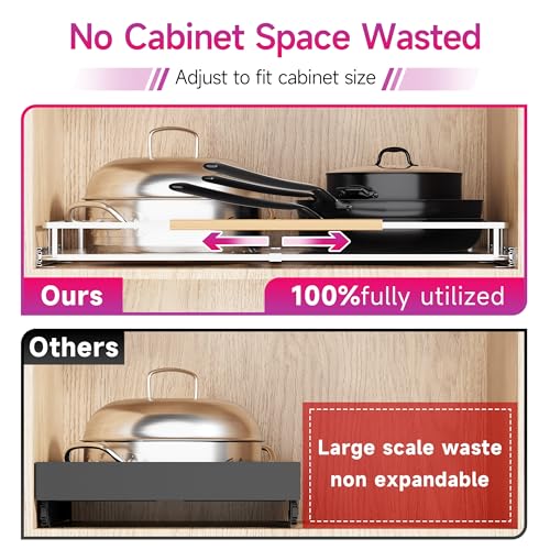Expandable Pull Out Cabinet Organizer for Kitchen, X-Large 2 Pack E276