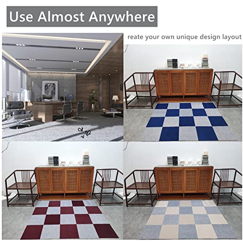 Self Adhesive Carpet Tiles 12" x 12" Non-Slip Peel and Stick, 12 Tiles per Carton Z26063
