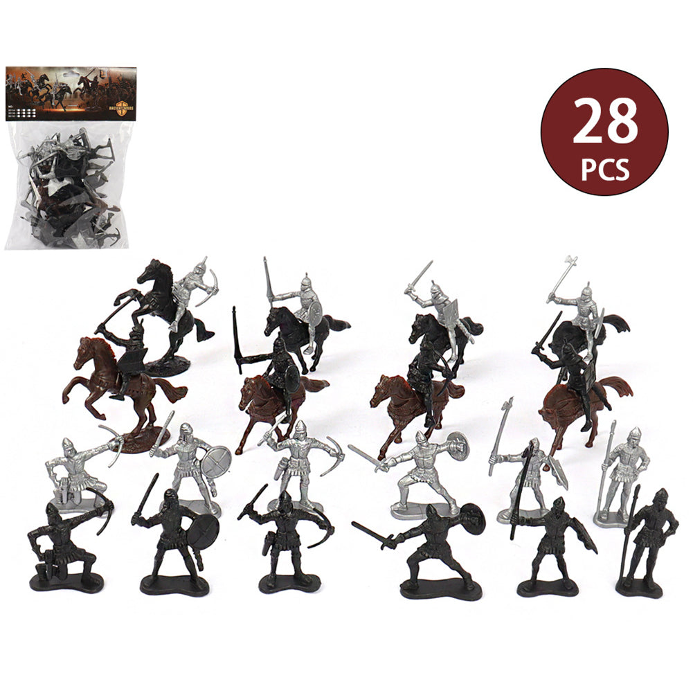 Surakey 28Pcs Ancient Middle Ages Toy Soldier Figures Q3300