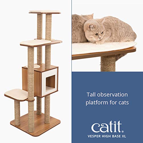 Catit Vesper High Base Extra Large Cat Tree, Walnut V978306