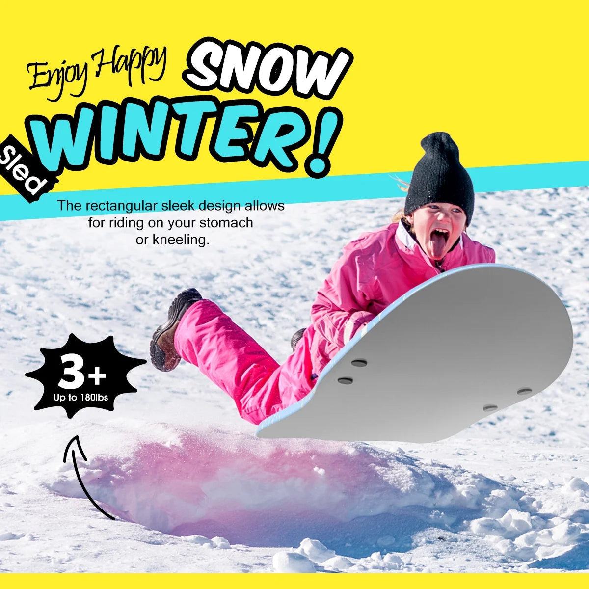 WOOWAVE Foam Snow Sled for Kids, 36 Inch, Blue N362