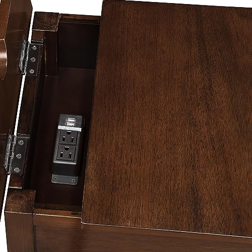 Convenience Concepts Country Oxford End Table with Charging Station, Espresso Z642