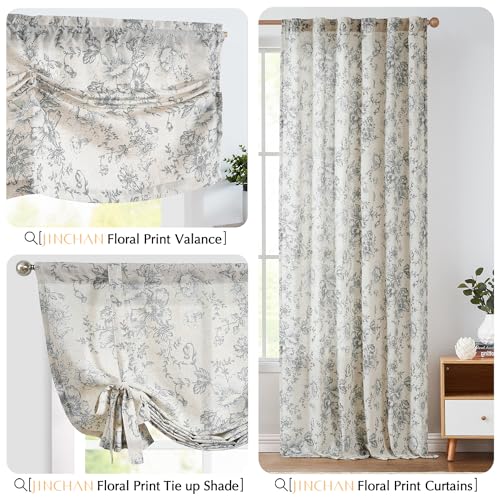 jinchan Linen Double Layer Kitchen Window Valance Yellow Leaf on Beige 16 Inch Rod Pocket 1 Panel K483899