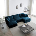 U Shaped Convertible Modular Sectional Sofa with Movable Ottomans, 5-Seater Deep Seat Cloud Couch, Comfy Chenille Upholstered Sleeper Sofa&Couches Bed for Living Room, Apartment, Studio