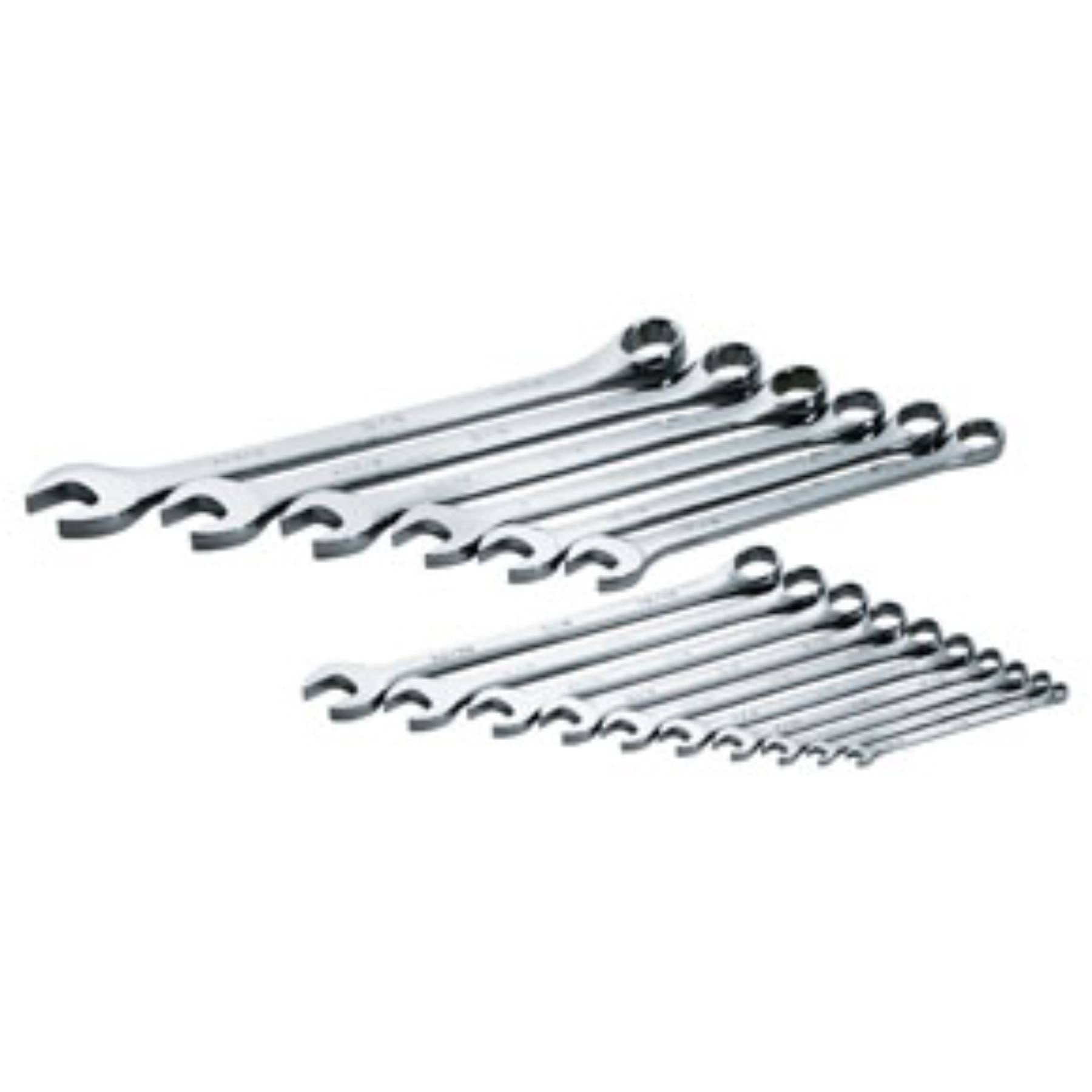 SK Hand Tool 86018 16-Piece 12-Point Long Combination SAE Wrench Set