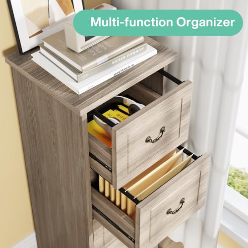 Tribesigns 4-Drawer Vertical File Cabinet for Home Office, Walnut V4891