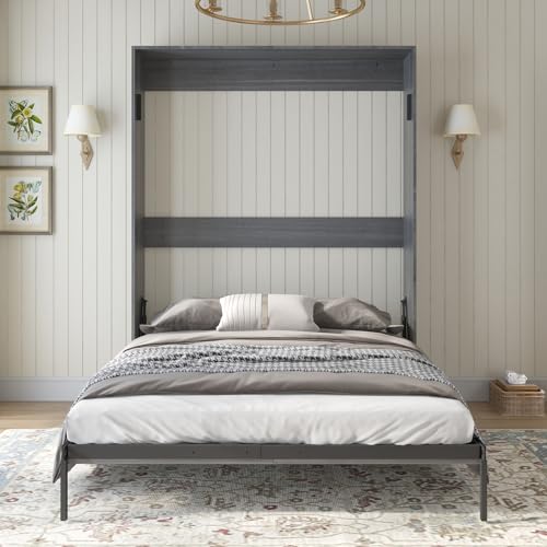 BALUS Murphy Bed Cabinet, Folding Wall Bed, White Y127736