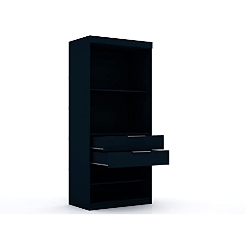 Manhattan Comfort Mulberry 2.0 Corner Wardrobe Closet with Drawers, White X387