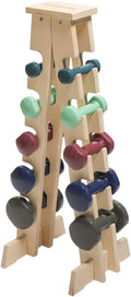 Lift | Home Gym Dumbbell Rack | 90kg | 10 Weights | Weight Rack | Wooden Dumbbell Rack