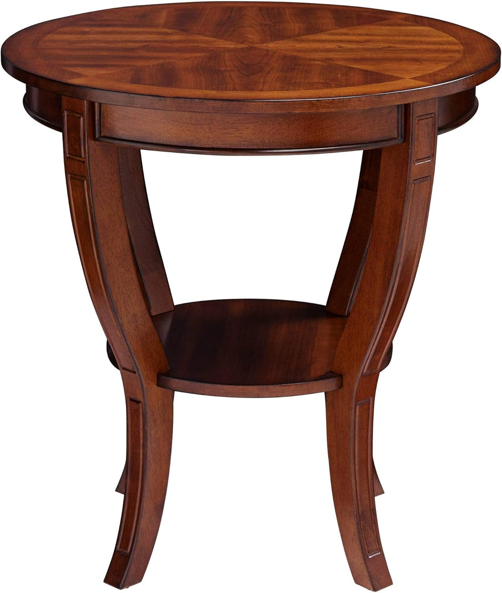 Patterson II Farmhouse Rustic Cherry Wood Round Accent Side End Table 26" Wide D278346