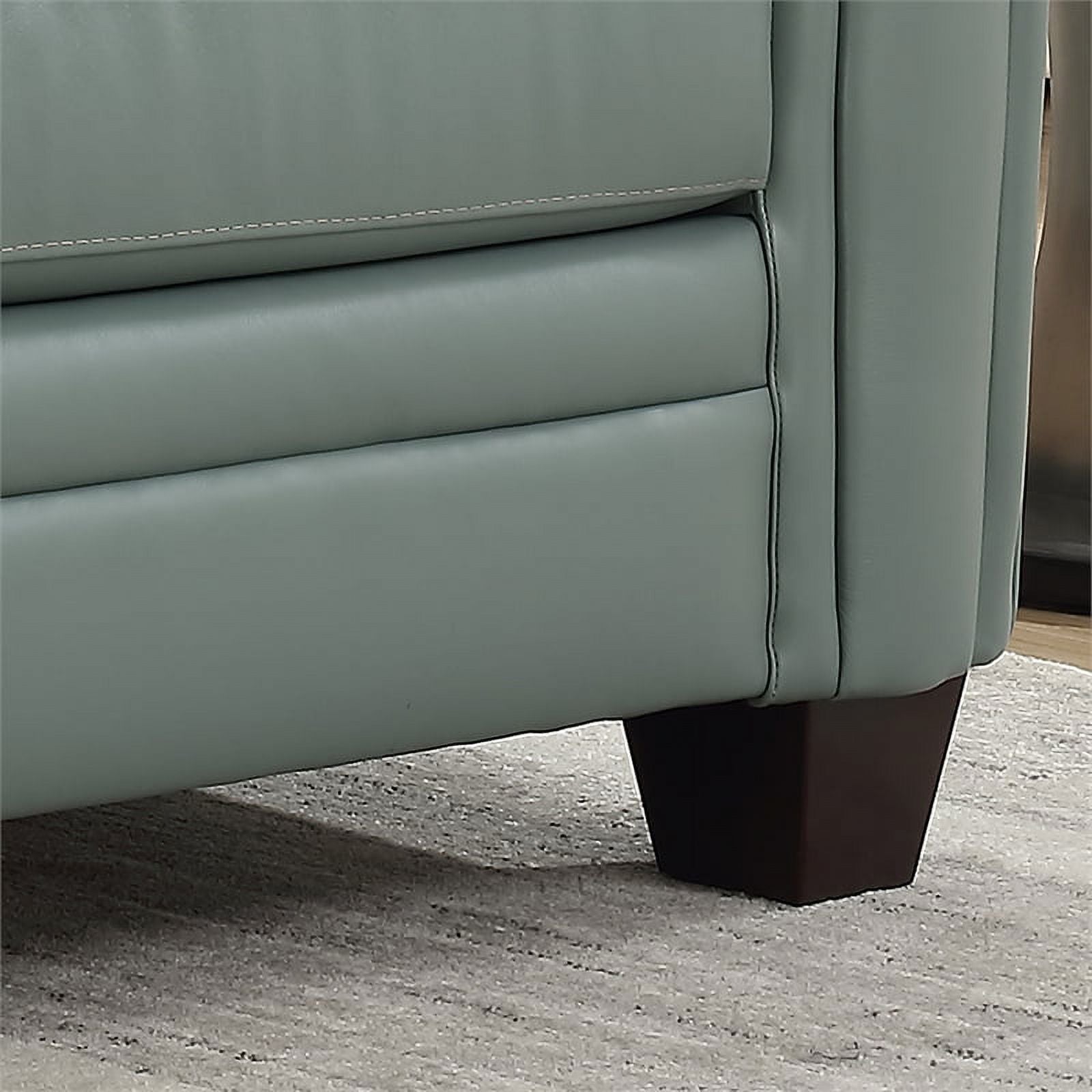 Home Square 2 Piece Tufted Leather Accent Chair Set in Spa Blue W894524