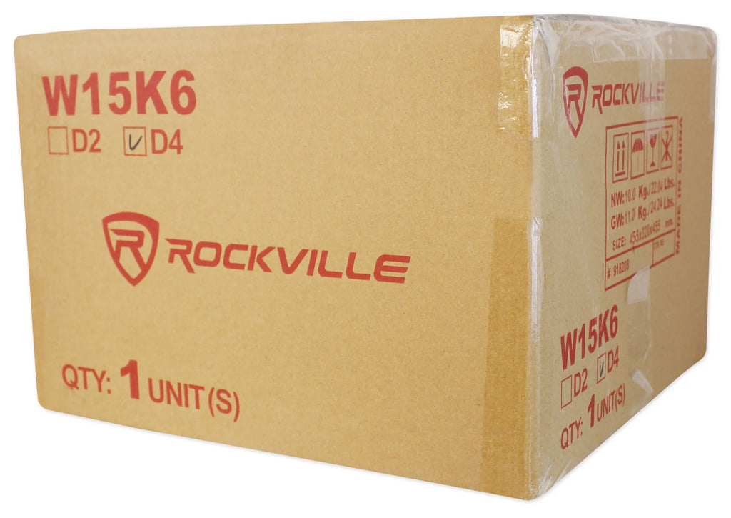 Rockville W15K6D4 V2 15" 4000W Car Subwoofer with Vented Box B502