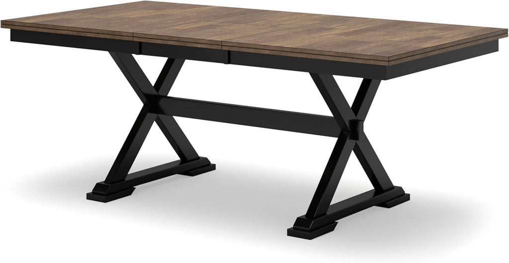 Signature Design by Ashley Wildenauer Dining Extension Table, 78" W, Black & Dark Brown H4115