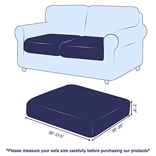 SUBRTEX Leather Waterproof Cushion Covers for Sofa Seat Protector (2 Pack, Light Gray) G12424