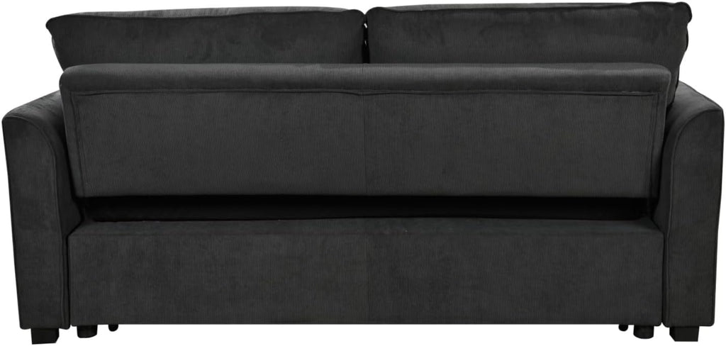 Queen Size Convertible Sleeper Sofa Bed 78-Inch Pull-Out Loveseat Beige K1972