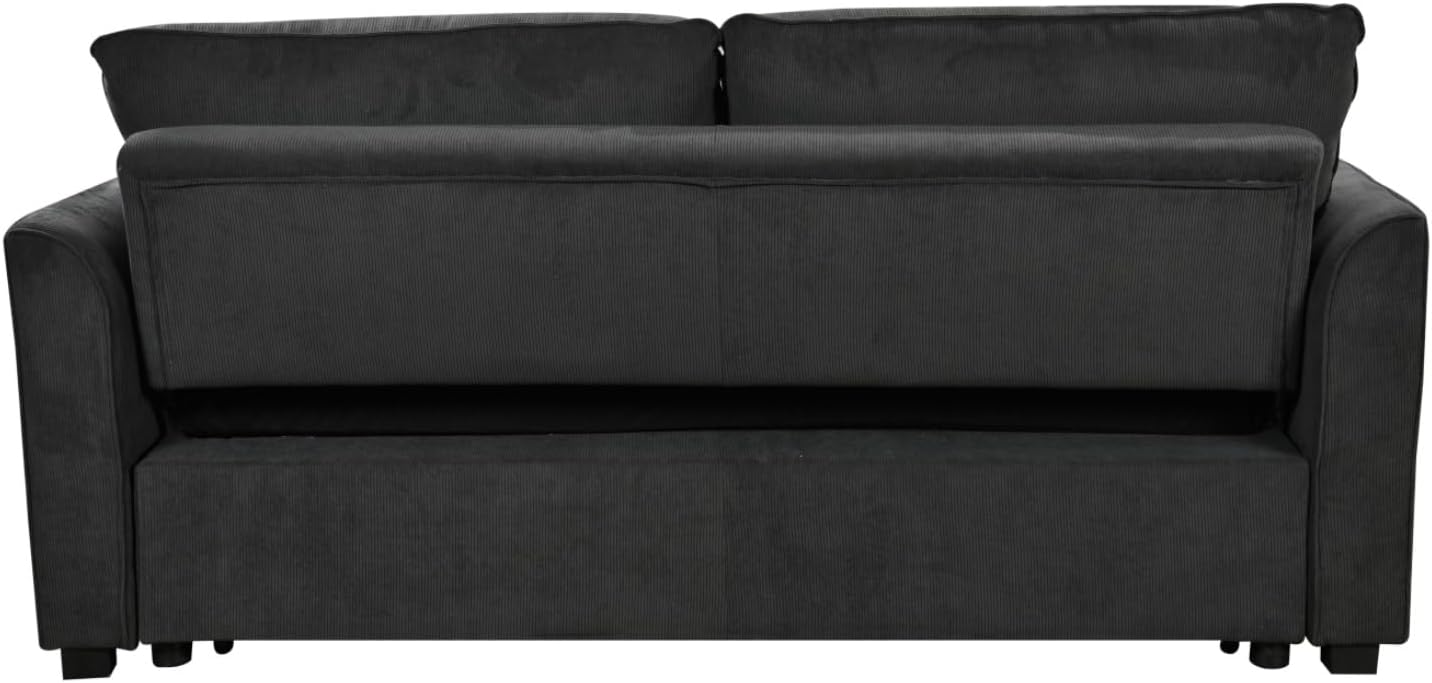 Queen Size Convertible Sleeper Sofa Bed 78-Inch Pull-Out Loveseat Beige K1972
