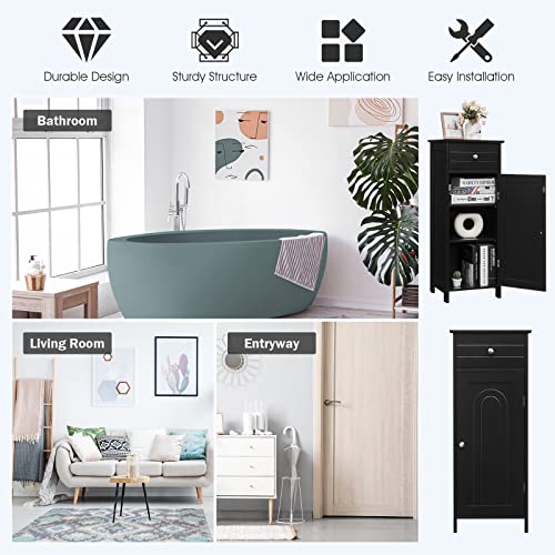Bathroom Storage Cabinet, Black Q516395