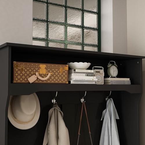MOUMON Entryway Coat Rack with Storage Bench and Shoe Rack, Grey D182839