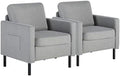 xrboomlife Mid Century Modern Accent Chair  Comfy Arm Chair Upholstered Reading Chair Bedroom Chair for Adults Small Room Space Home Office (1  Gray)