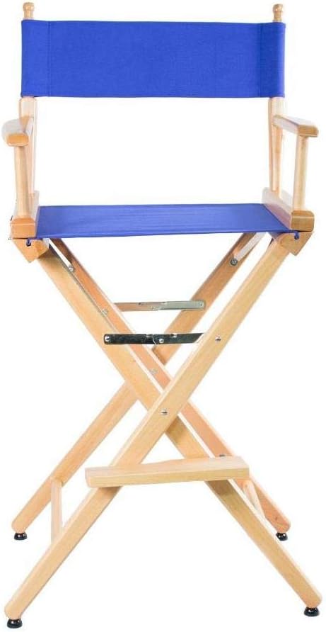 FILMCRAFT Studio Director's Chair 30" Bar Height, Blue Canvas H9477