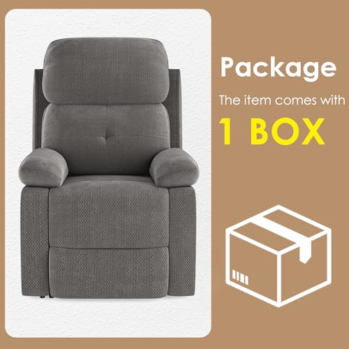 Manual Recliner Chair for Adults Living Room Small Spaces, Sand U7997