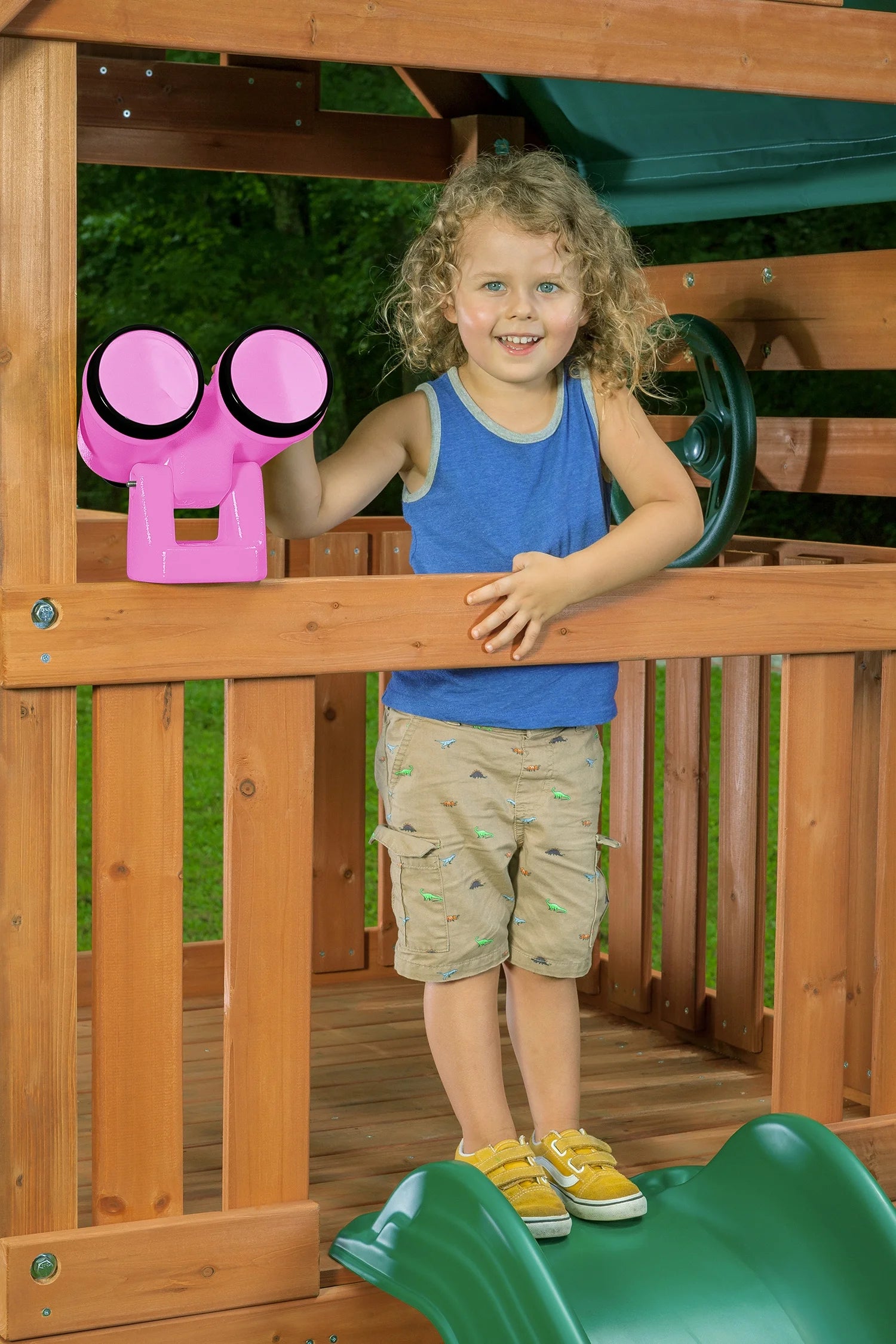 Creative Cedar Designs Mountain View Lodge Swing Set with Wooden Roof X456