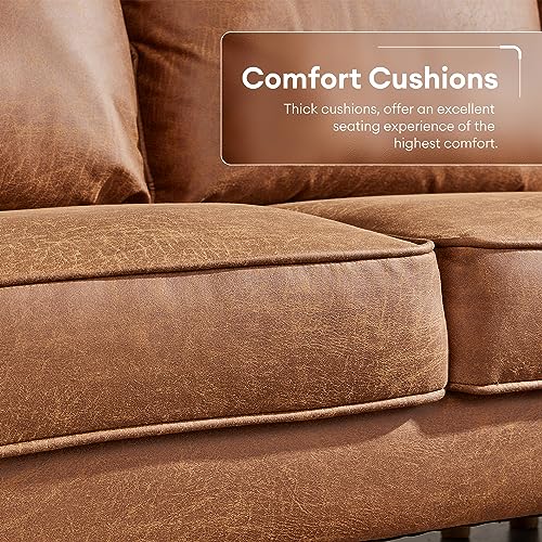 ovios 81.5" L-Shape Sofa Couch with Chaise, Grey O929681