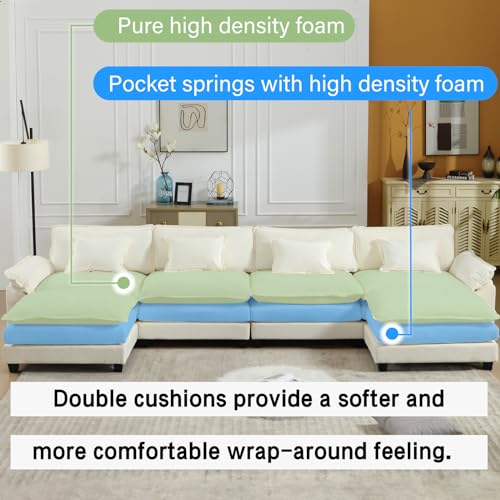 154" Oversized U-Shaped Sectional Sofa with Convertible Chaise, Velvet, Grey J5593
