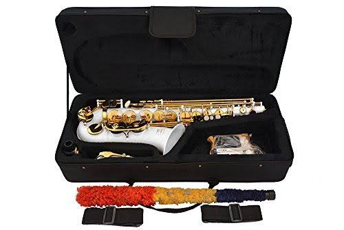 Lazarro 360-WH E-flat Alto Saxophone White-Gold Keys with Case D972284