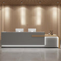 Reception Desk with Counter,Open Front Desk Reception Counter with Lockable Drawer & Door Cabinet, Salon Reception Modern Large Counter Table for Store Shop Office,B,L 120cm/47in