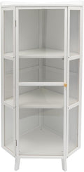 42.5" Corner Cabinet, 3-Tier Floor Storage Cabinet with Door for Kitchen Living Room Bedroom (White)