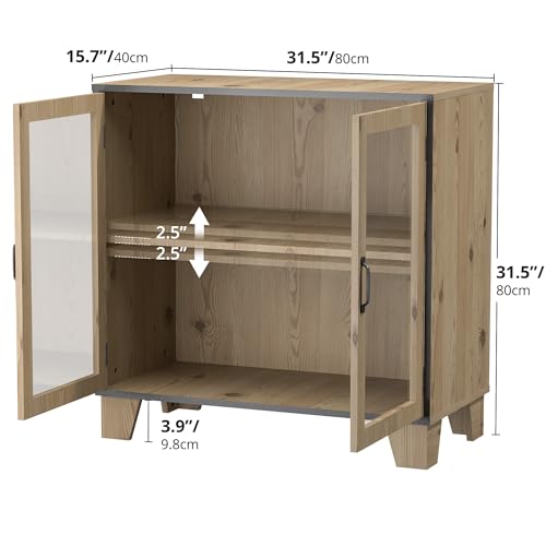 Cozy Castle Buffet Sideboard Cabinet with Storage, 2 Acrylic Doors W352