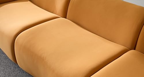 135" Curved Sectional Sofa with Left Chaise, Boucle Fabric, Beige U9968