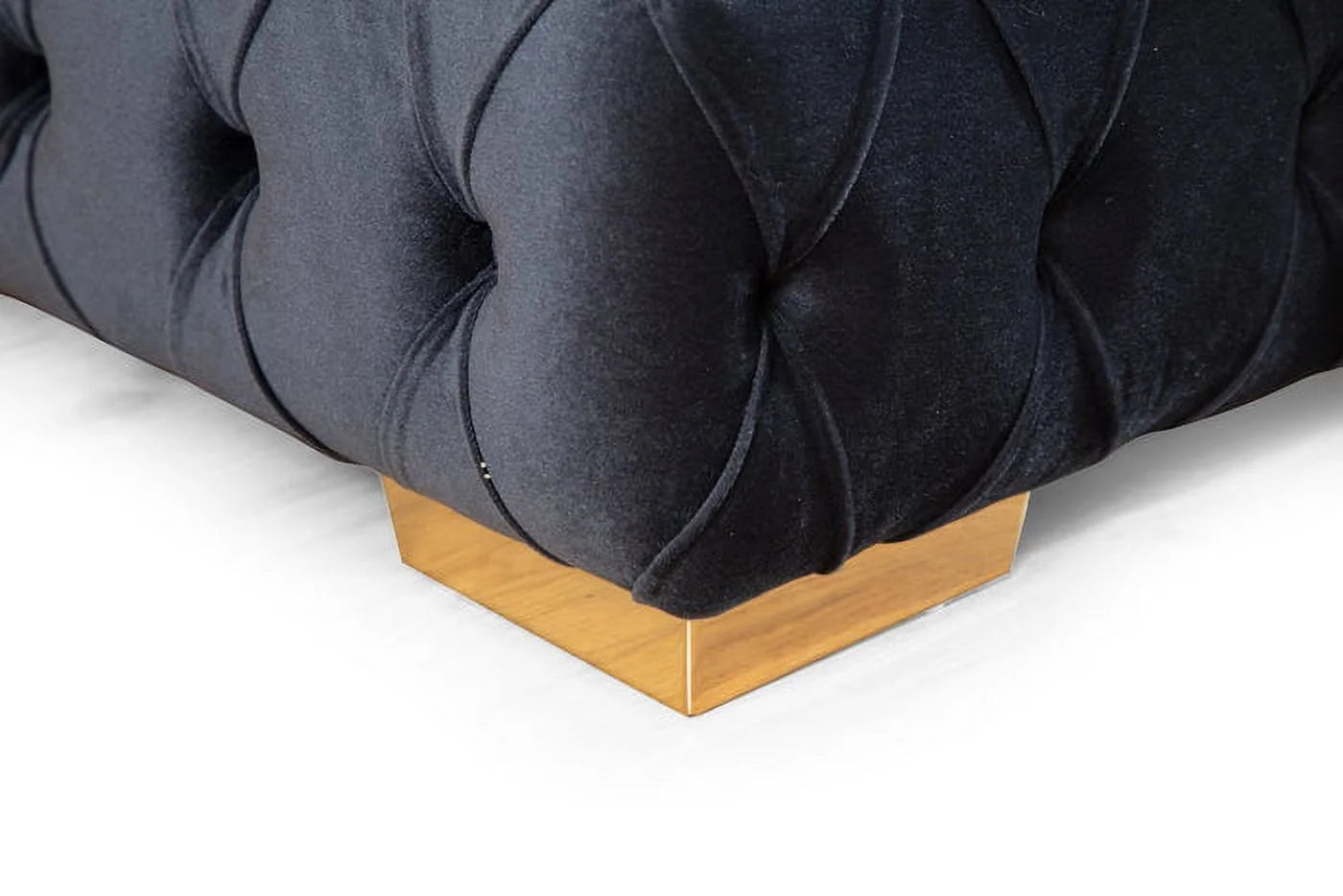 Paris Black Sectional Charcoal Velvet Double Chaise U660