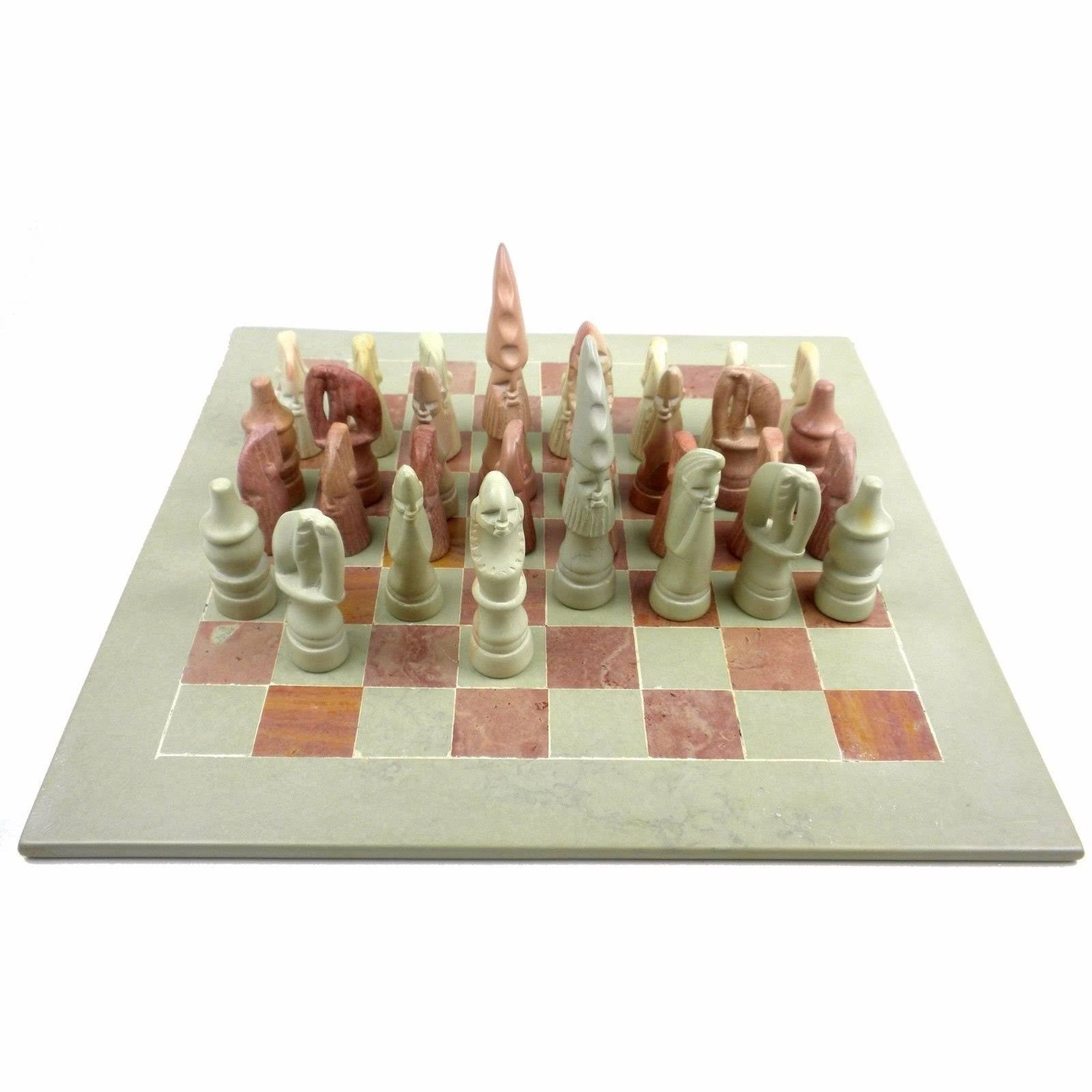 Smolart Hand Carved Soapstone Maasai Chess Set 14x22 Board