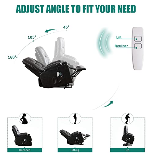 Power Lift Recliner Chair with Massage and Heat for Elderly Adults J54794
