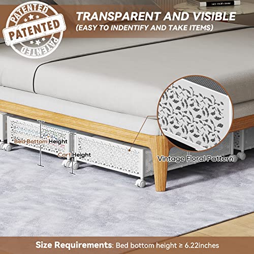 PHINOX Under Bed Storage Containers with Wheels, 4 Pack Y65751