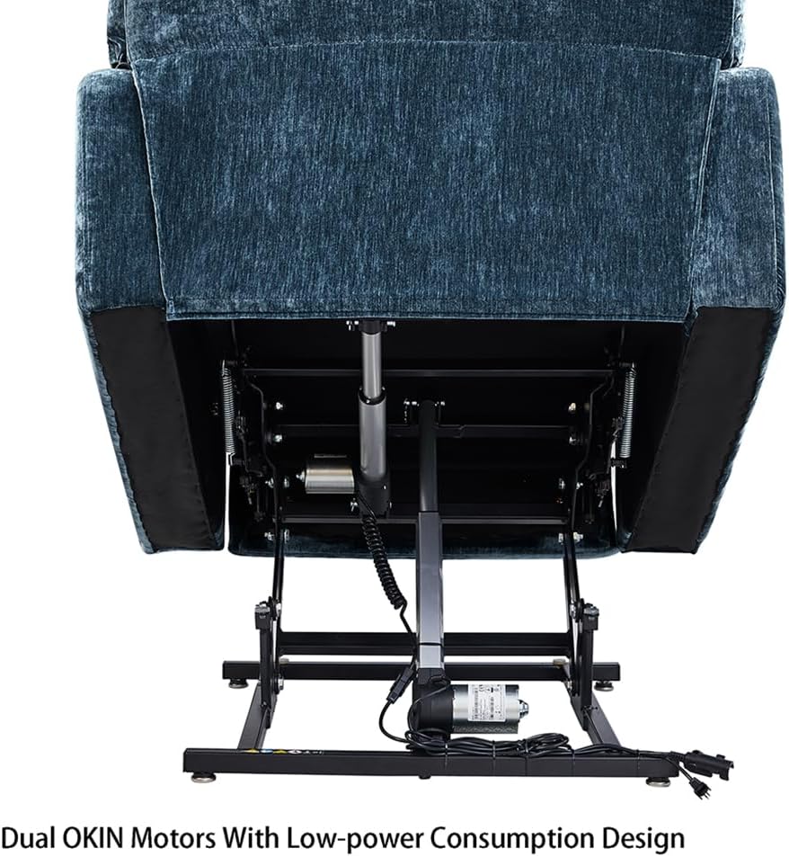 Power Lift Recliner Chair for Elderly, Dual Motor, Blue G4779