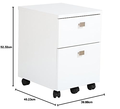 South Shore 2-Drawer Mobile File Cabinet on Casters, Pure White G847704