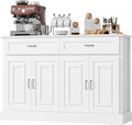 Sideboard Buffet Cabinet with Storage, 55.1" Large Kitchen Storage Cabinet with 2 Drawers and 4 Doors, Farmhouse Coffee Bar Display Cabinet for Kitchen Dining Room