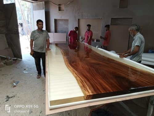 Rustic Natural Wood Epoxy Resin Dining Table 120 x 36 Inches C657