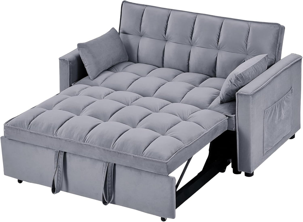 3 in 1 Tufted Convertible Sleeper Sofa Bed Modern Velvet Futon Loveseat M842
