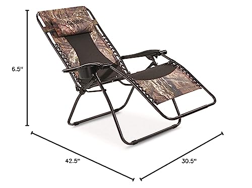 Guide Gear Oversized Zero Gravity Camping Chair Recliner Mossy Oak Country Camo D736